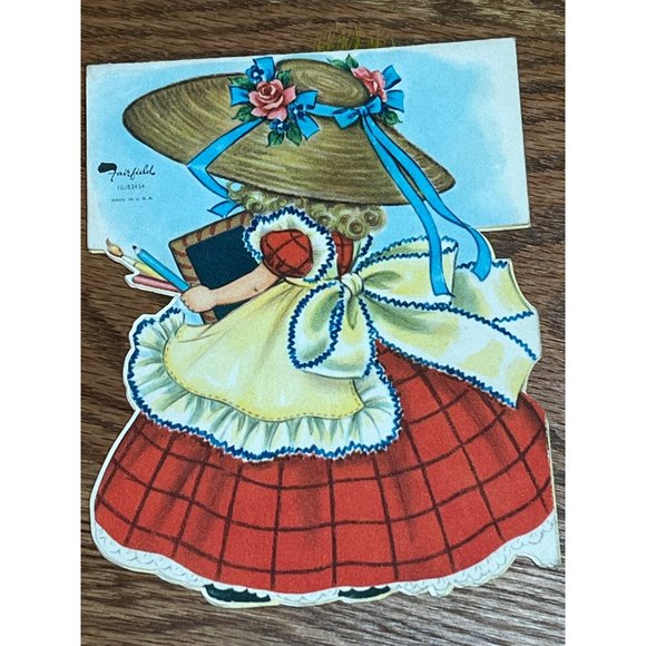 Vintage Used Fairfield Greeting Card Double Sided Mary Had A Little Lamb, Happy - Picture 3 of 6